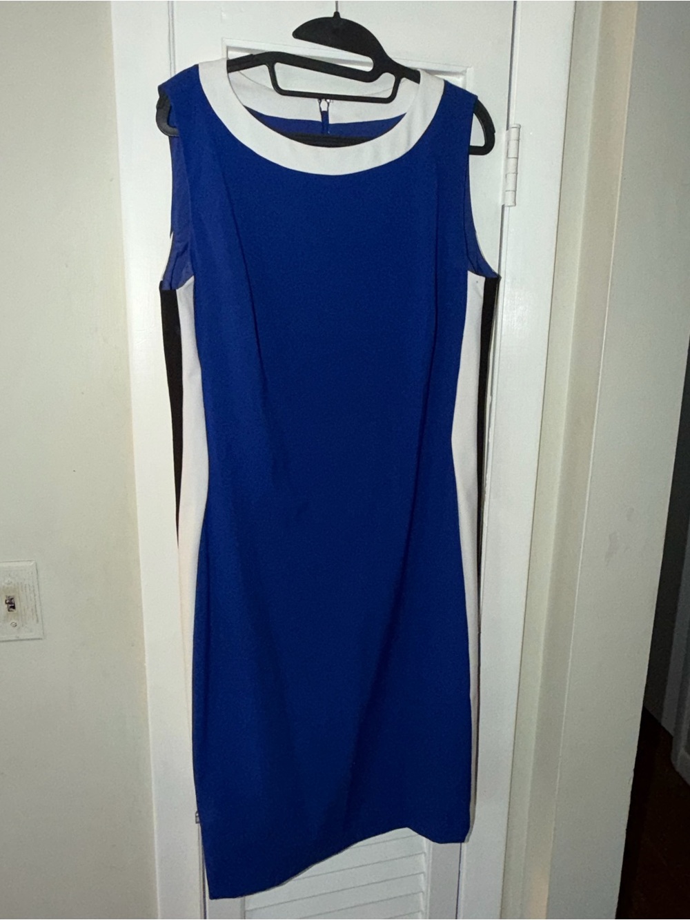 Ralph Lauren Royal Blue and White Sleeveless Sheath Dress